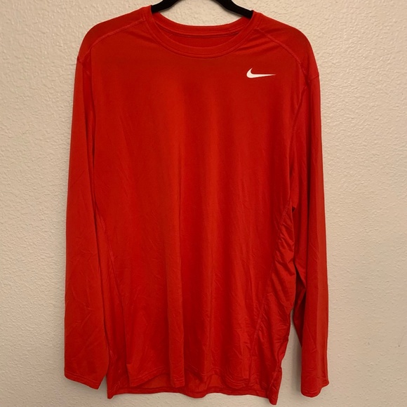 Nike Other - Mens Red Nike Long Sleeve Dri-Fit Shirt Size XL